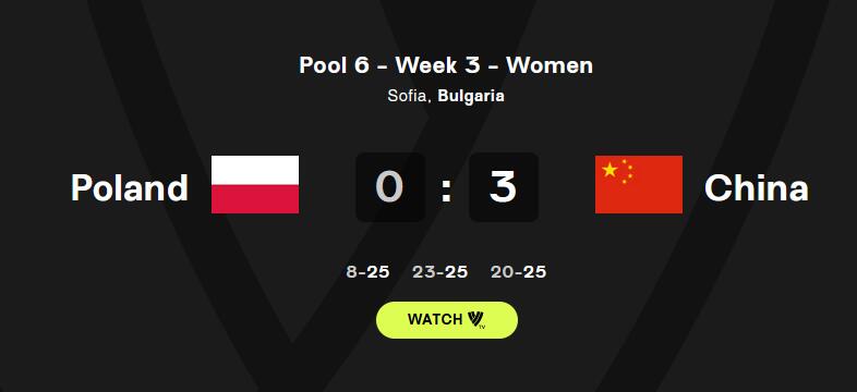中国女排零封波兰女排，离决赛又近一步